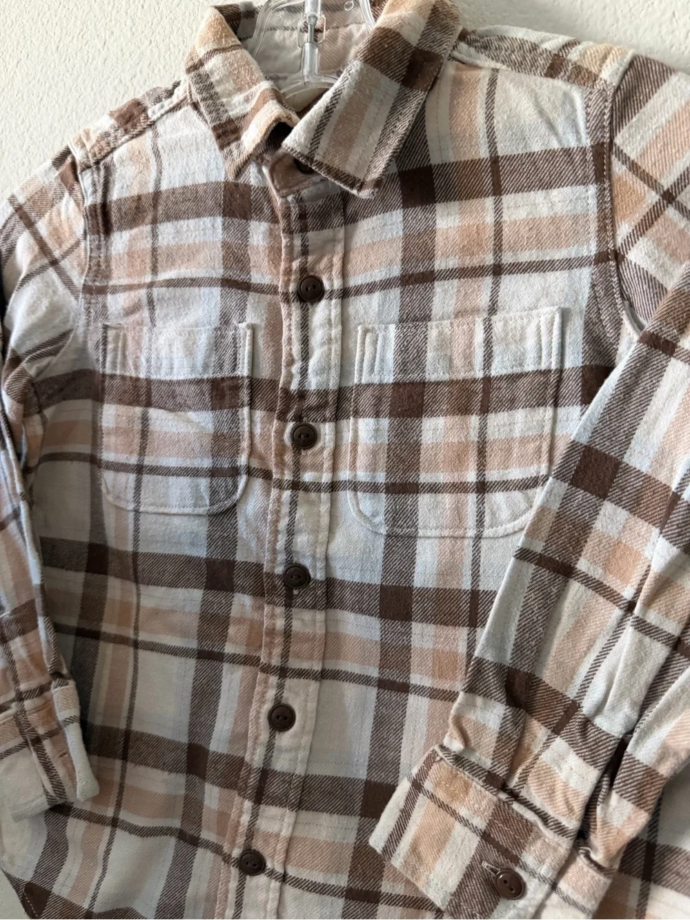 Gap Kids Neutral Plaid Button-Up Shirt Bundle - Black, Gray, Brown